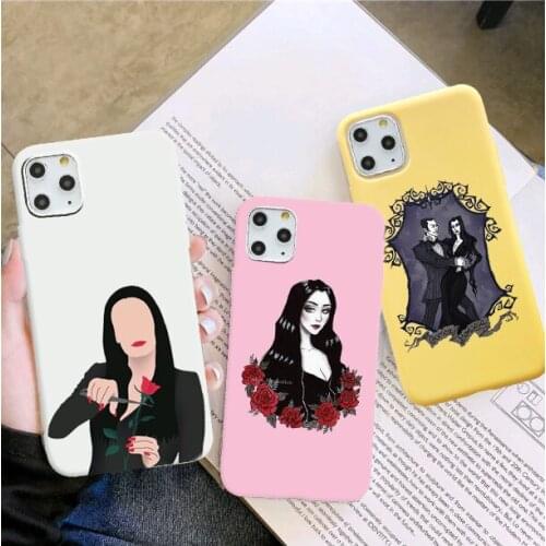 Morticia Addams phone Case For iPhone 11 12 Pro XS MAX XR X 7 8 6Plus SE 2021 Candy Soft Silicone Phone Cover Bag