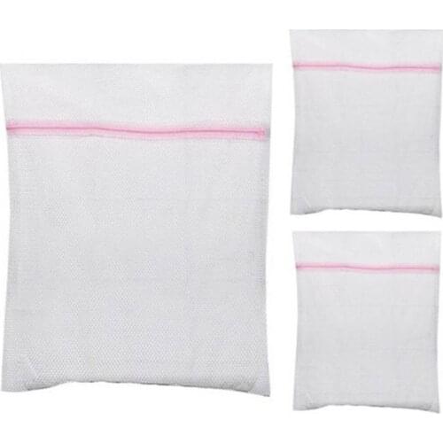 Zippered Mesh Laundry Wash Bags Foldable Thicken Delicates Lingerie Underwear Washing Machine Clothes Protection Net Laundry Bag