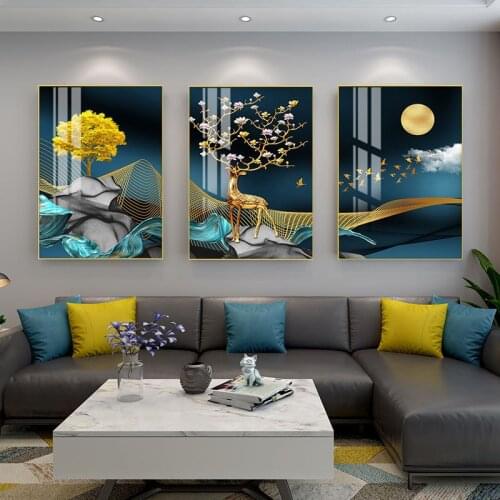 3Pcs DIY 5D Diamond Painting Elk Dot Cross Stitch Mosaic Painting Modern Home Decoration Full Diamond Embroidery Art Gift