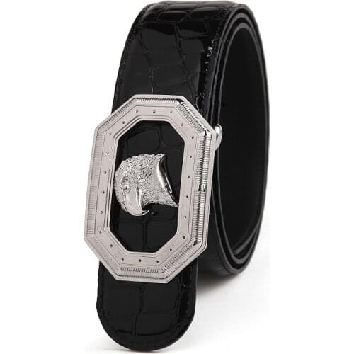 2021 New Mens belt authentic top leather smooth belt young and middle-aged business leisure tide mens belt cowhide leather