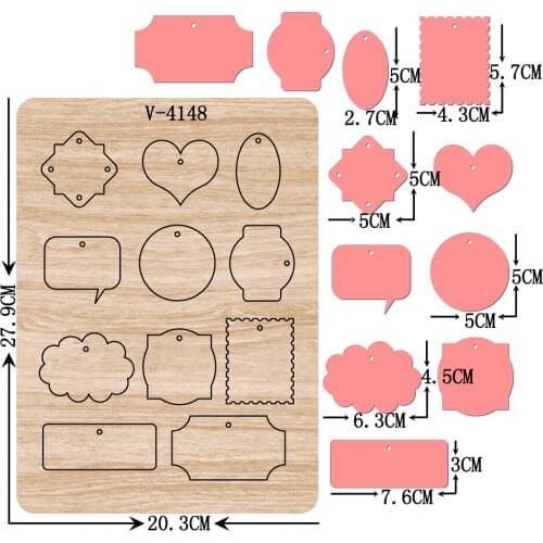 New card wooden dies cutting dies for scrapbooking Multiple sizes V-4148