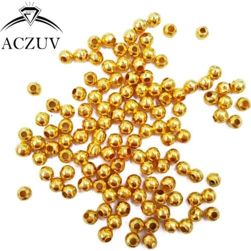 Gold Plated 10000pcs Jewelry Spacers 2mm 3mm 4mm 5mm 6mm 8mm 10mm Round Spacer Beads Findings Accessories Free Shipping JSB002