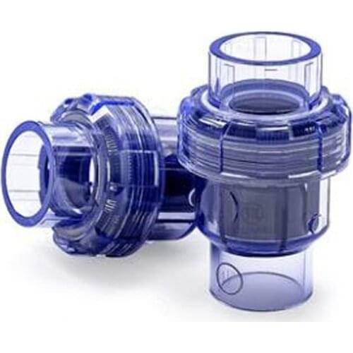 1pcs Transparent PVC One-Way Drain Valve Pipe Plastic Check Valves Acid Alkali Resistant 20/32/40/50/63mm Socket Inner Diameter