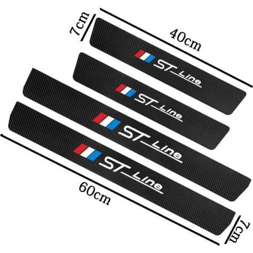 4 pcs car door sill protector leather carbon fiber vinyl stickers Car Accessories For Ford Focus mk2 st Vignale st-line f150