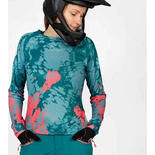 Womens Motorcycle Cycling Wear Mountain Bike Cross Country motocross Wear T-shirt Clothes Long Sleeve mtb jersey