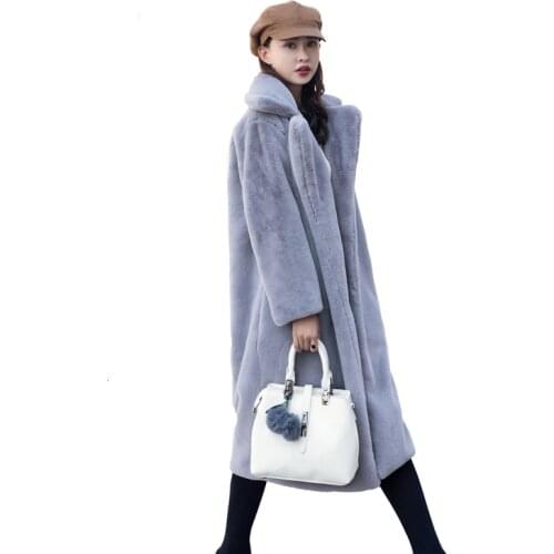Coat Women Winter Fashion High Quality Imitation Velvet Faux Fur Jacket Long Coat Female Loose Thick Warm Fur Teddy Outerwear