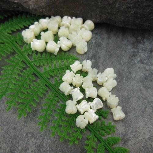 20pc Sea Shell Flower Carved Natural Mother Of Pearl Shell Beads DIY Findings Loose Bead For Jewelry Making DYL0003