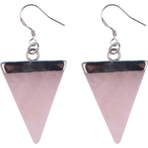 2018 Summer Fashion Women Natural Stone Drop Earrings Vintage Antique Gold Geometric Shape Europe Crystal Dangle Jewelr