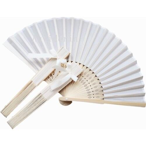 [Auviderin] 30pcs Wedding Fan with Ribbon Bow Personalized Wedding Fan with Bow +Customalized Fan with Names for Favors Gift