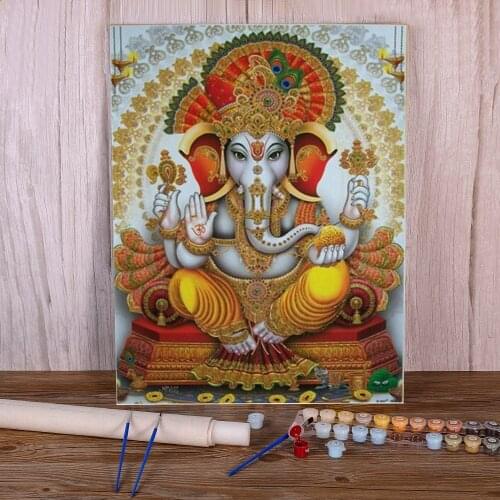 Buddha India Ganesha Painting By Numbers Kit Acrylic Paints 40*50 Painting On Canvas New Design Crafts Adults Wholesale