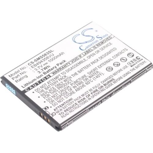 CS 1000mAh/3.7Wh battery for Samsung Cooper,Fit,Galaxy Ace,Galaxy Fit,Galaxy Gio,Galaxy M Pro,GT-S6818,EB494358VU