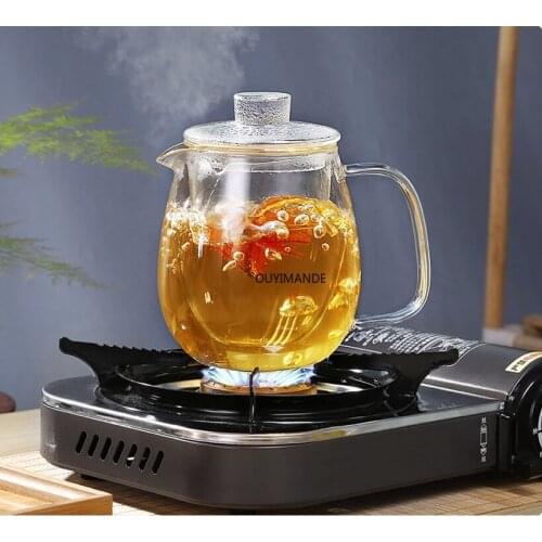 600ml Colorful Heat-resistant glass Teapot With filter,tea pot Can be heated directly on fire Strainer Heat Coffee Pot Kettle