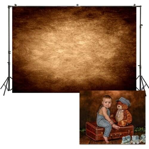 Studio Backdrop Retro Solid Color Background Baby Kids Newborn Photography Backdrop Portrait Photo Booth Brown Rural Banner