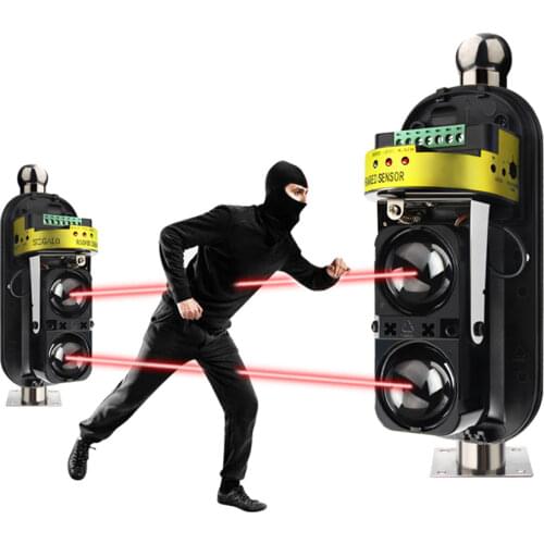 GSM alarm use 20m~150m Wall Gate Window Photoelectric Infrared double Beam Detector perimeter protection 2 beam infrared sensor