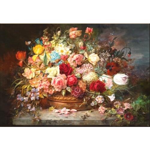 Blossoming peony flower painting Art Needlework 14CT Canvas Unprinted Handmade Embroidery Aide Cross Stitch Kits DIY Home Decor