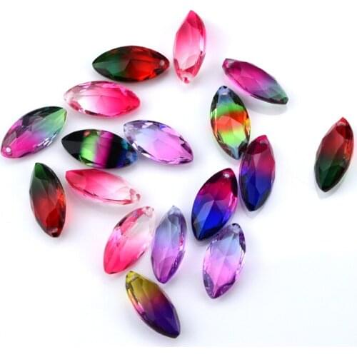 Horse eye rhinestone applique crystal for dresses pandents navette gemstone with hole loose beads for earring jewelry making