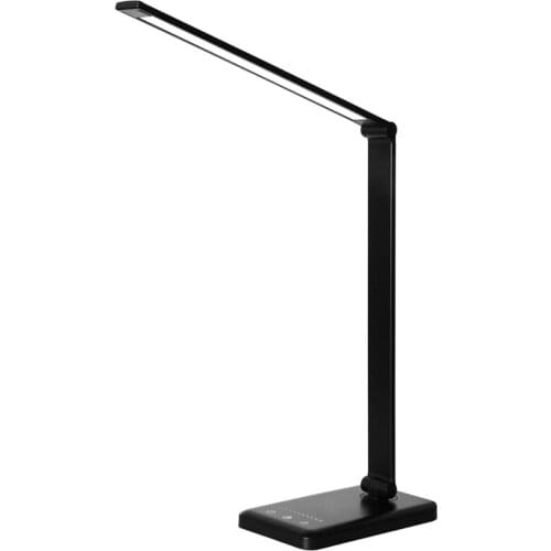 Desk Lamp,Eye-Caring Table Lamps,Stepless Dimmable Office Lamp with USB Charging Port,Press/Memory/Timer Function