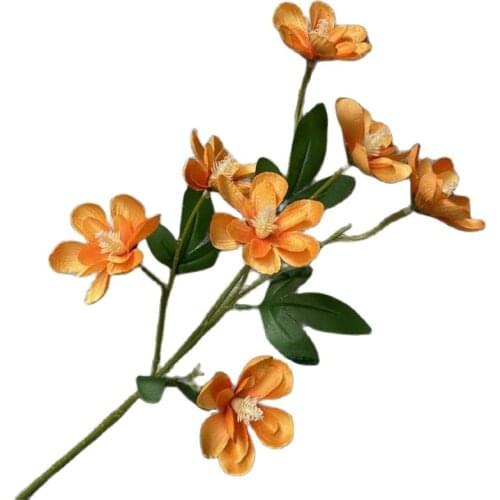 ONE Fake Long Stem Fragrant Snow Camellia (7 Heads/Piece) 25.98" Length Simulation Tea Rose for Wedding Home Artificial Flowers