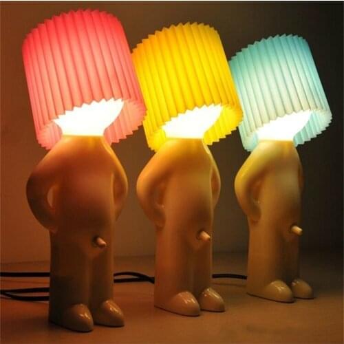 Naughty boy Mr.P a little shy man creative lamp night lights bedroom Table Lamp for home decoration Couple nice gift party favor