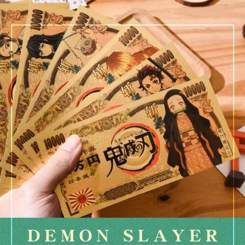 Demon Slayer Kimetsu No Yaiba Anime Tanjirou Tomioka Giyuu Commemorative Coin Fans Collection Card Paper Souvenir Cosplay Gift