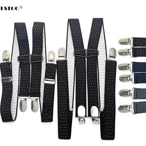 2.5CM Wide Adult Kids Dot Jacquard Suspenders Men Women Elastic Adjustable Suspensorio Braces Wedding Party Wear Match Shirt
