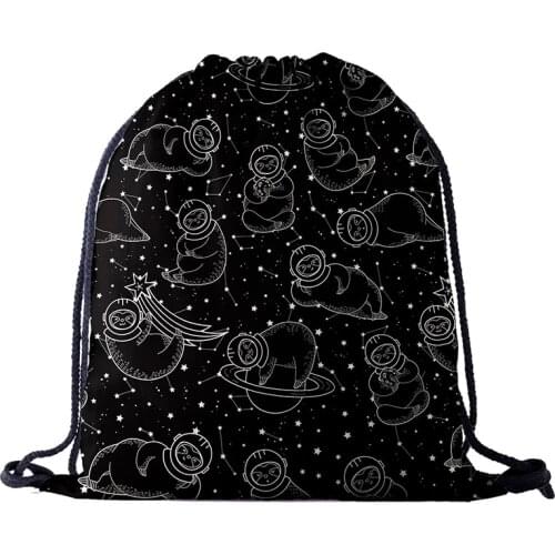 Black backpack drawstring BAGS drawstring fashion 3D printing travel softback men bags UNISEX Womens shoulder bag knapsack new