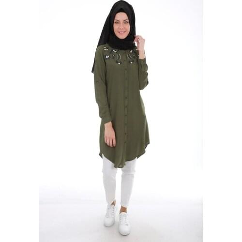 With leaf Embroidery Hijab Tunik 2021 Summer Spring Muslim Clothing Women 'S Scarves Islamic Hijab For Muslim Women Tunik