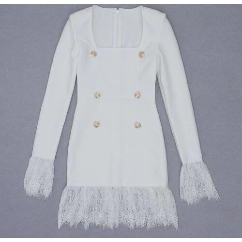 Sexy women white bandage dress