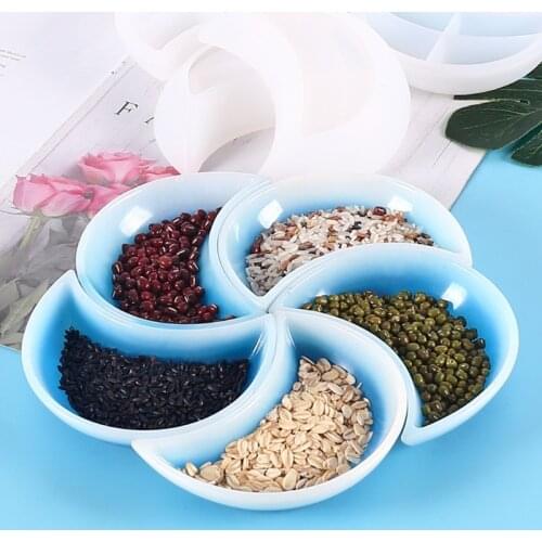 Silicone Moon Shaped Dish Mold Epoxy Resin Molds Glossy Silicone Mold for Agate Resin Coasters Tray Cup Mats