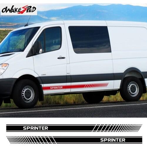 Sport Styling Car Door Side Skirt Decor Stickers For-Mercedes Benz Sprinter Auto Body Accessories Lattice Graphics Vinyl Decals