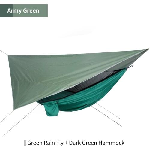 Camping Hammock Lightweight Ripstop Parachute Nylon 2 Person Hammocks with Removable Bug Net, Tree Straps and Tarp