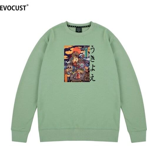 Ukiyo-e Harajuku Aesthetic Vintage Japanese Style Streetwear Sweatshirts Hoodies men women unisex Combed Cotton