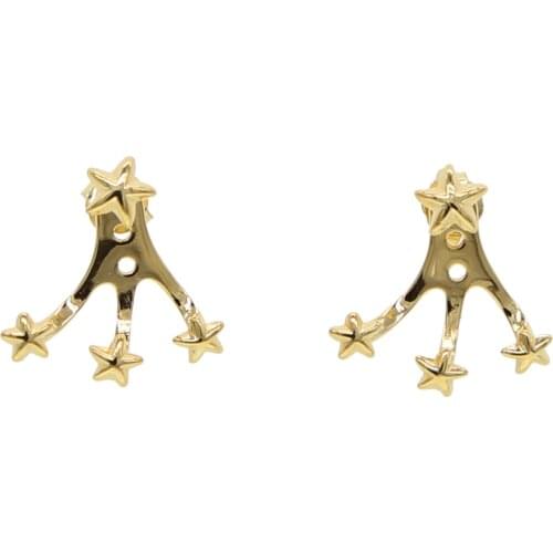925 sterling silver small tiny summer sea star simple minimal stud earrings dainty for lovely girl women charm Jacket jewelry
