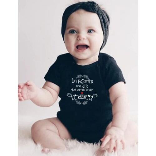 Pregnancy Announcement Gift Baby Bodysuit Vas A Ser Papa Newborn Baby 100%Cotton Short Sleeve Funny Infant Baby Body Jumpsuits