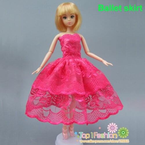 1 Pcs short dress For Barbie Doll Ballet Dress Small Birthday Gift for baby girl