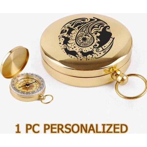 1pc Cusotmized Engrave Compass For Husband Dropshipping Personalized Christmas Gifts Navigator Functional Compass 2021 ZNZ025