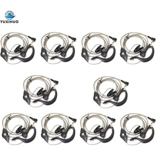 10PCS Aluminum Foil Wire PTT Microphone Earhook Earphone for Motorola TLKR T3 T6 T60 T80 MR350R T6200 T6200C Radio Drop Shipment