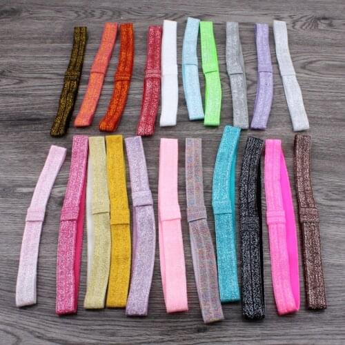 100 pcs/lot, 5/8" Glitter Elastic Headband - Interchangeable Headband