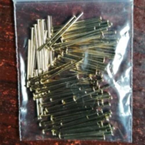22pcs D0.8mm*17mm*1.5mm module power pin flat head cap straight needle gold-plating