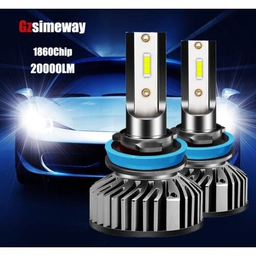 2x Car Light H11 LED Cambus H4 H7 H1 H3 9005 HB3 Bulb 9006 HB4 9012 HIR2 880 LED Headlight 20000LM 6000K White 12V Auto Fog Lamp