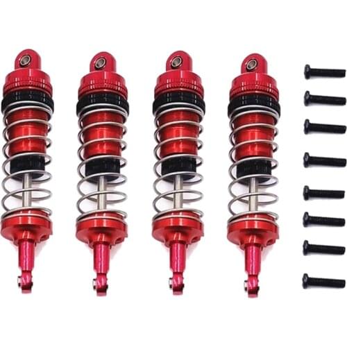 4Pcs Adjustable All Metal Shock Absorbers Damper for Wltoys 144001 124019 124018 RC Car Upgrade Parts Accessories
