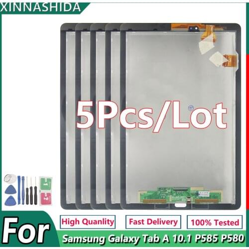 5pcs/lot LCD For Samsung GALAXY Tab A 10.1” P580 P585 LCD Display Digitizer Screen Touch Panel Sensor Assembly With Frame