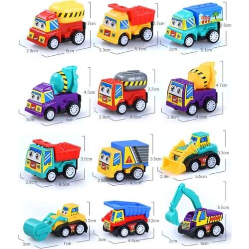 6pcs Pull Back Car Toys Mobile Machinery Shop Construction Vehicle Fire Truck