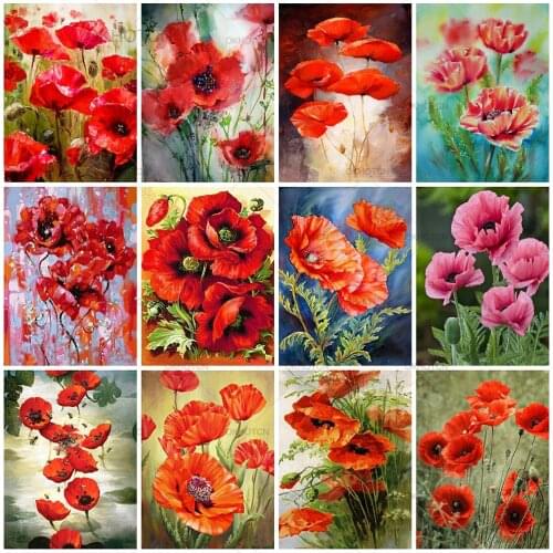 Diamond Painting Poppy Diamond Embroidery Flowers Full Square/Round Drill 5D DIY Cross Stitch Mosaic Diamond Painting Home Decor