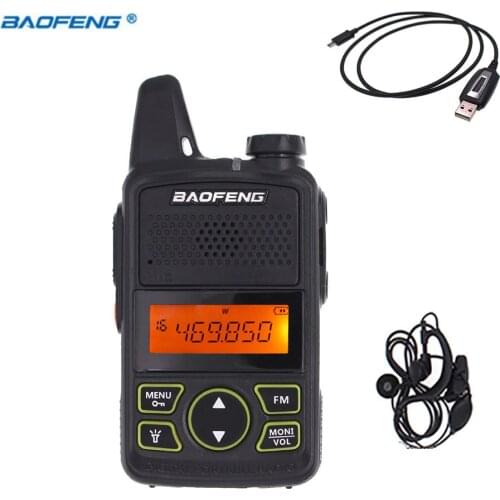 BAOFENG T1 MINI Two Way Radio BF-T1 Walkie Talkie UHF 400-470mhz 20CH Portable Ham FM CB Radio Handheld Transceiver + cable