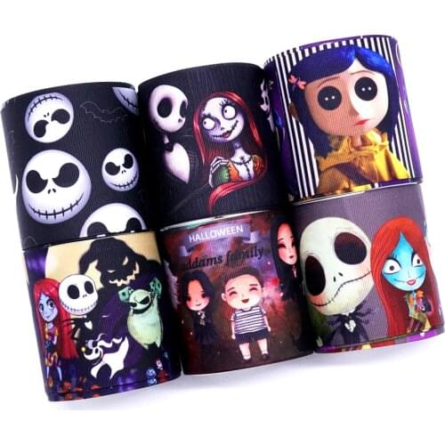 Free shipping 50 yard per size halloween ribbon printed grosgrain ribbon 32055