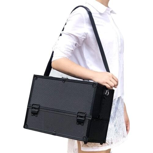 Large Makeup Box Organiser Professional Vanity Makeup Case Beauty Cosmetic Box,Large Storage Space,Lockable