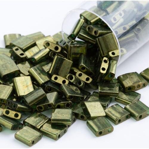 Taidian 5X5X1.9MM Miyuki Tila Beads Glass Wholesale For Bohemian Bracelet Handcraft Made Jewelry Making 5grams/lot About55Pieces