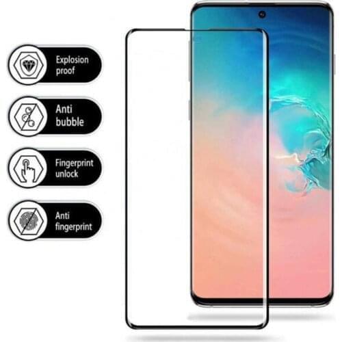 300pcs/lot For Galaxy S20 Ultra Tempered Glass Case Friendly Fingerprint Unlock Curved Screen Protector Film for Samsung s20