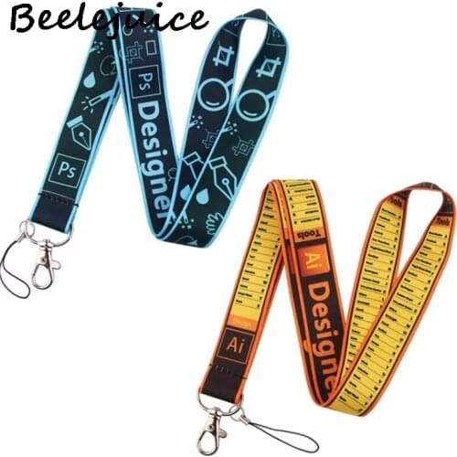 Design Tool Programming Neck Strap Lanyards ID badge card holder keychain Mobile Phone Strap Gift Ribbon webbing necklace Gifts